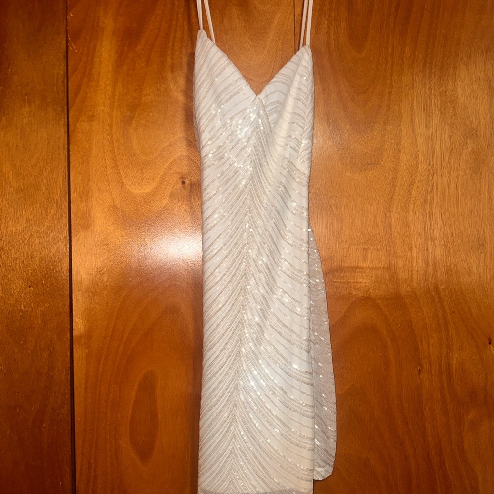Elegant White Sequin Dress
